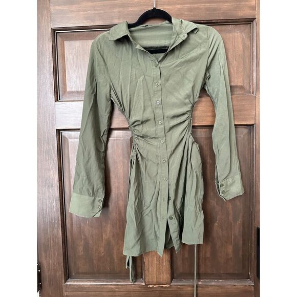 Fashion Nova Dresses & Skirts - Fashion Nova Green Side Tie Cut Out Mini Dress Size XS